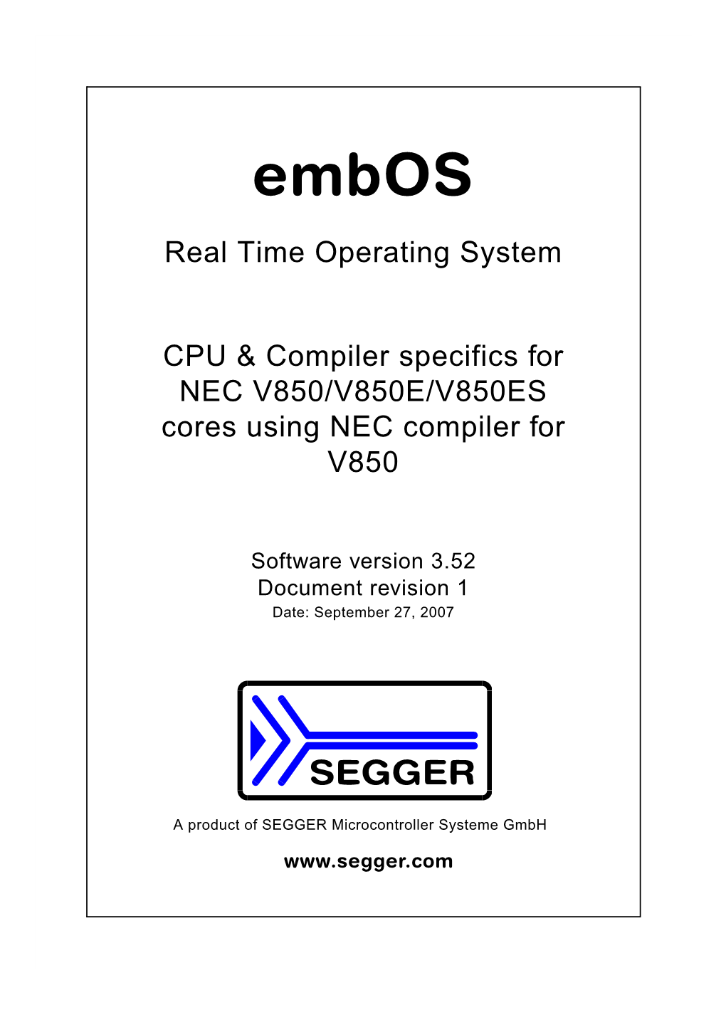 CPU & Compiler Specifics for NEC V850/V850E/V850ES Cores Using