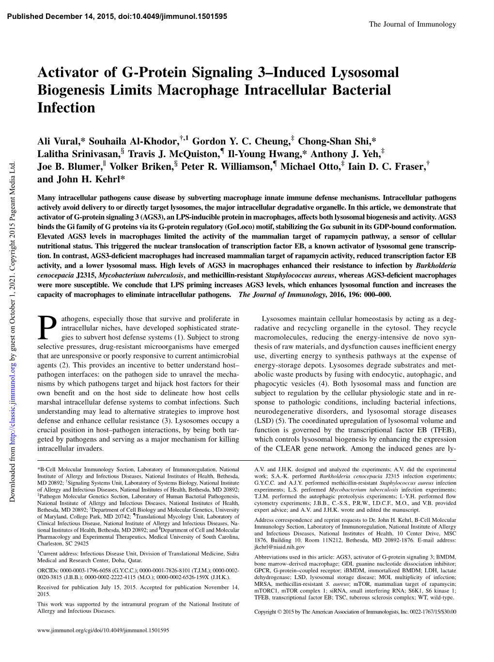 Intracellular Bacterial Infection Lysosomal Biogenesis Limits