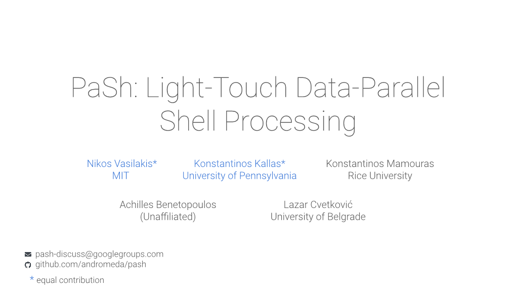 Light-Touch Data-Parallel Shell Processing