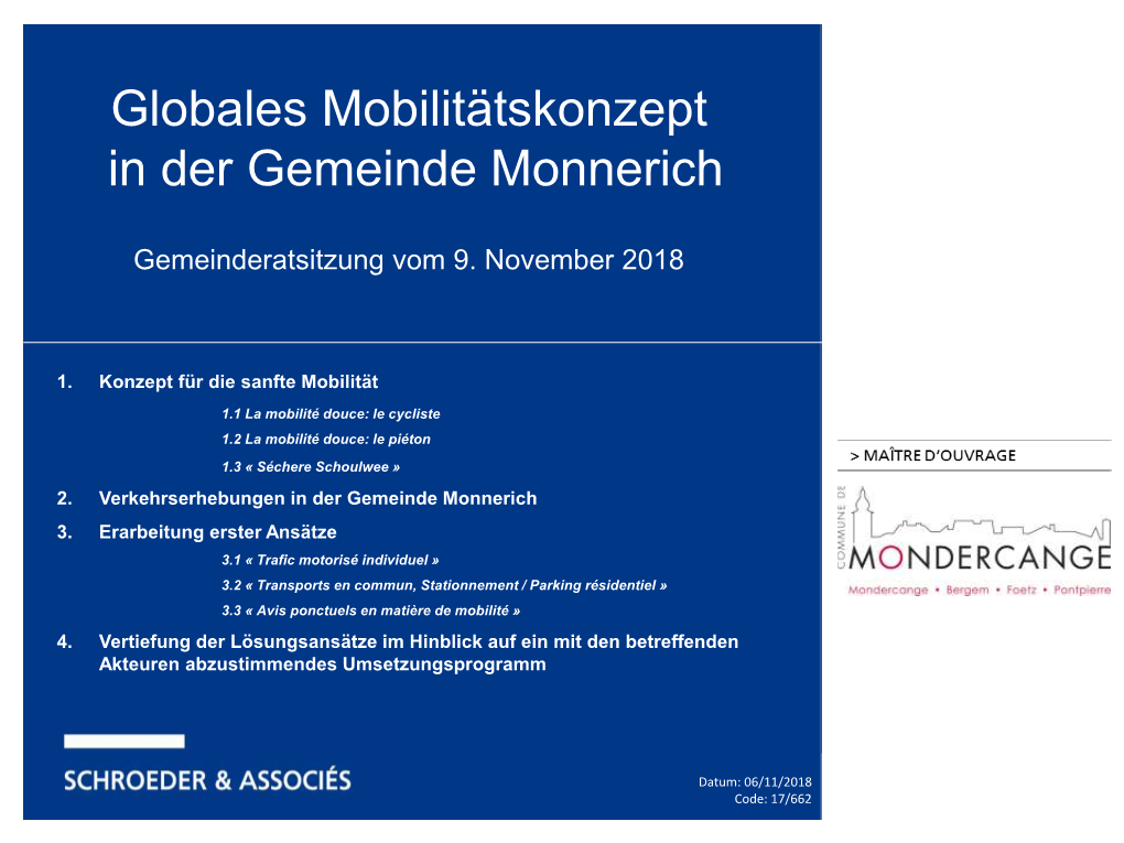 Globales Mobilitätskonzept in Der Gemeinde Monnerich