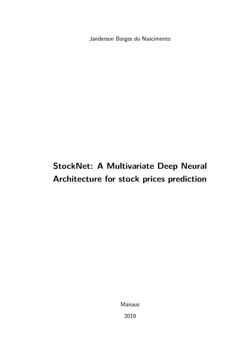 A Multivariate Deep Neural Architecture for Stock Prices Prediction