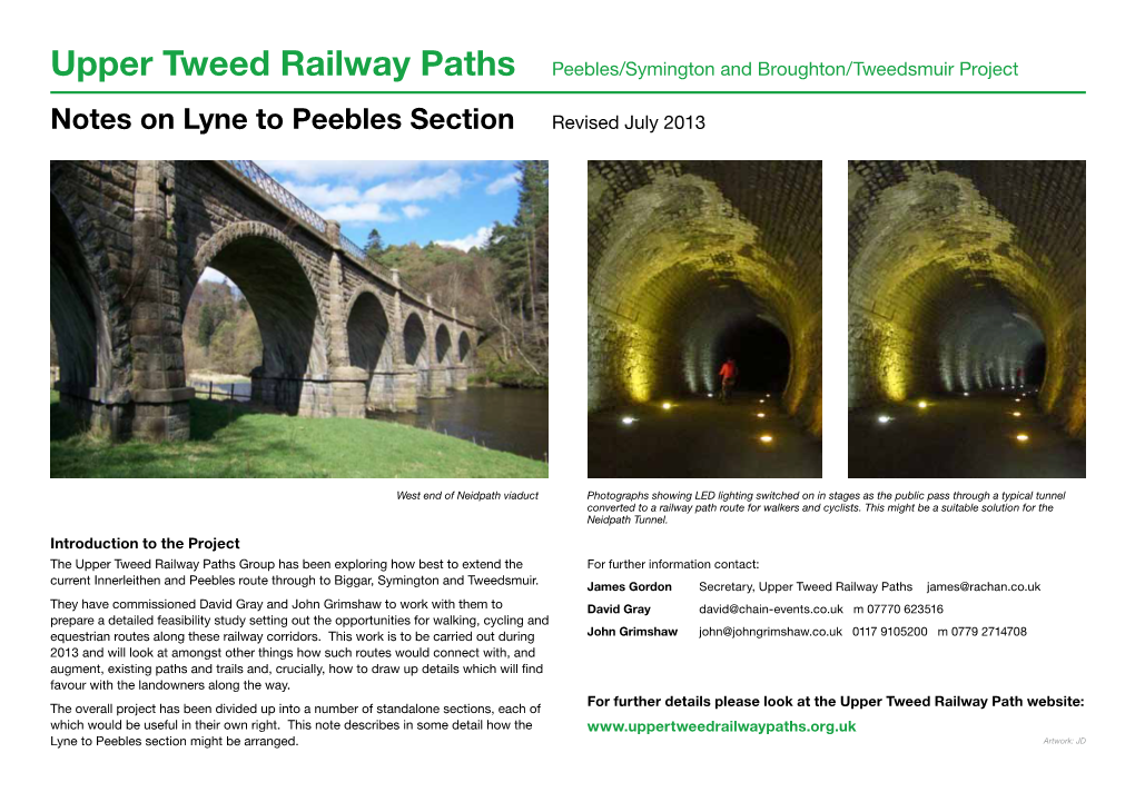 Notes on Lyne to Peebles Section Revised July 2013