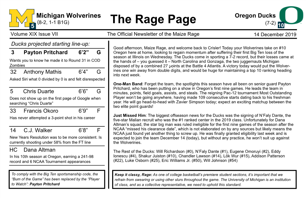 Oregon Rage Page