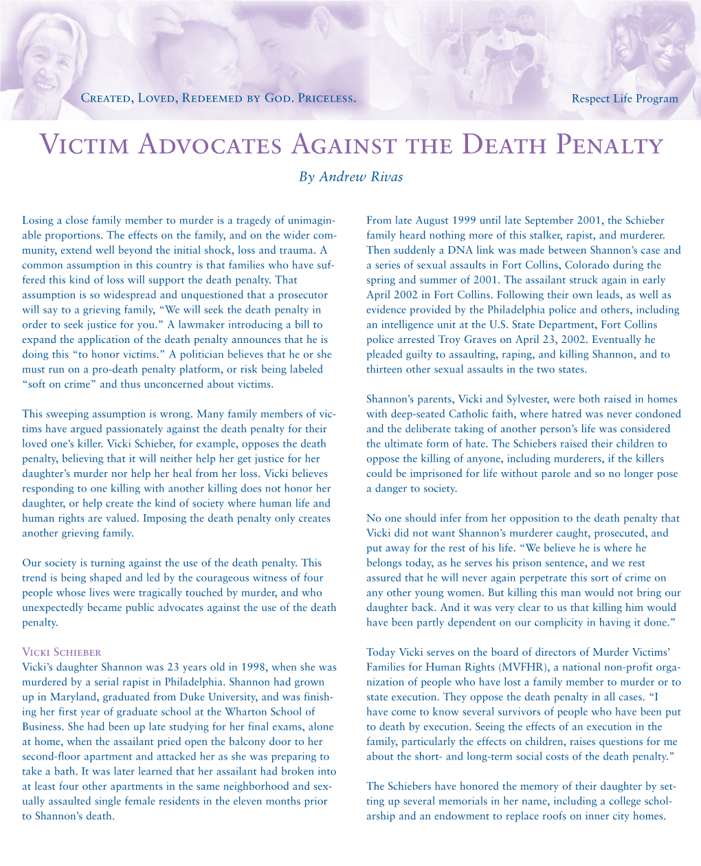 Victim Advocates Against the Death Penalty by Andrew Rivas
