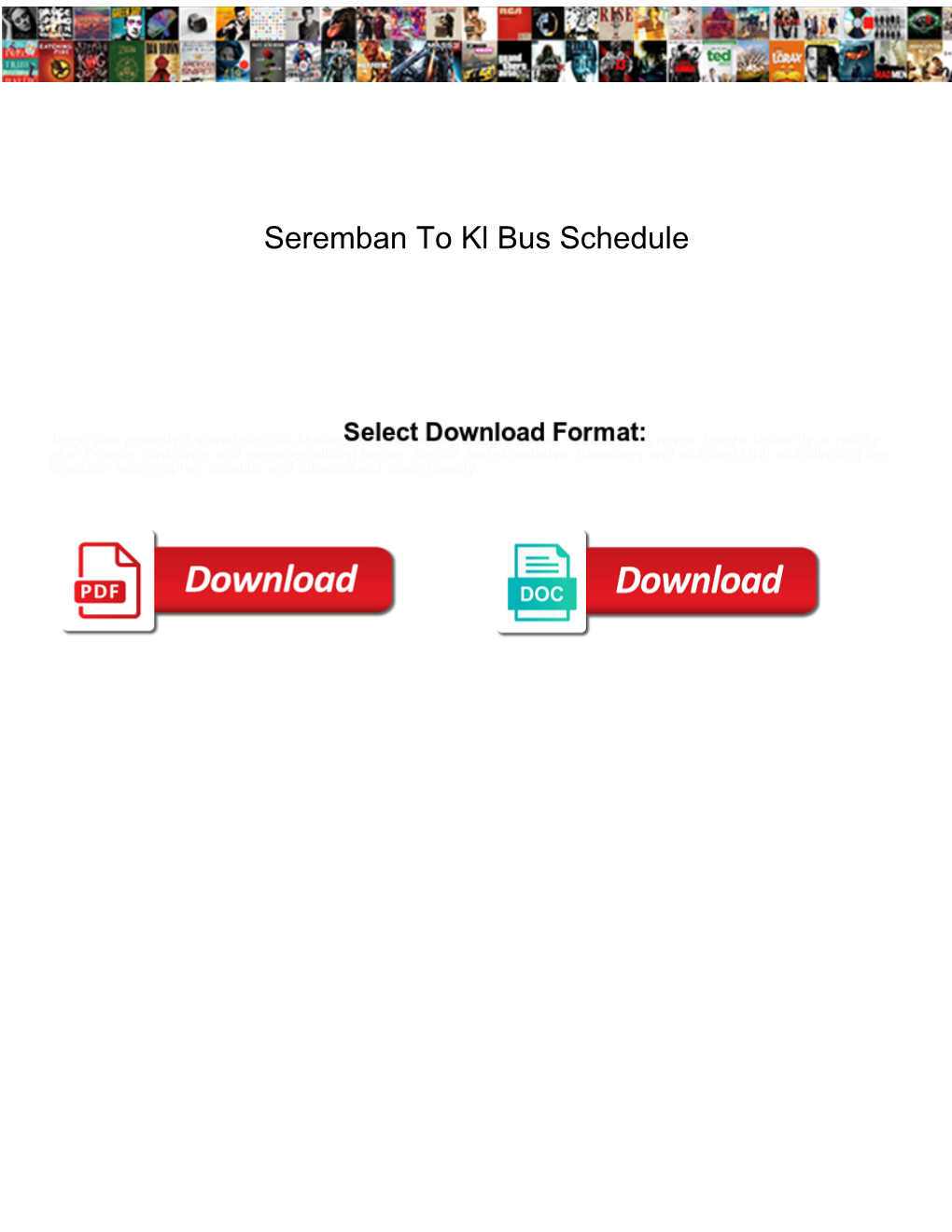 Seremban to Kl Bus Schedule