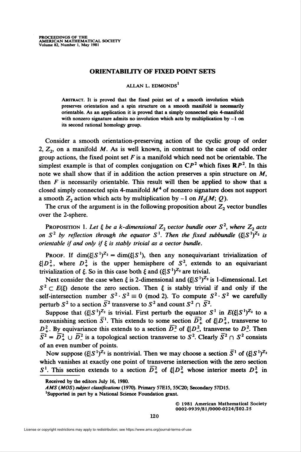 Orientability of Ptxed Point Sets