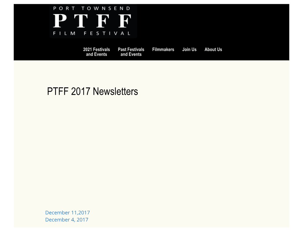 PTFF 2017 Newsletters