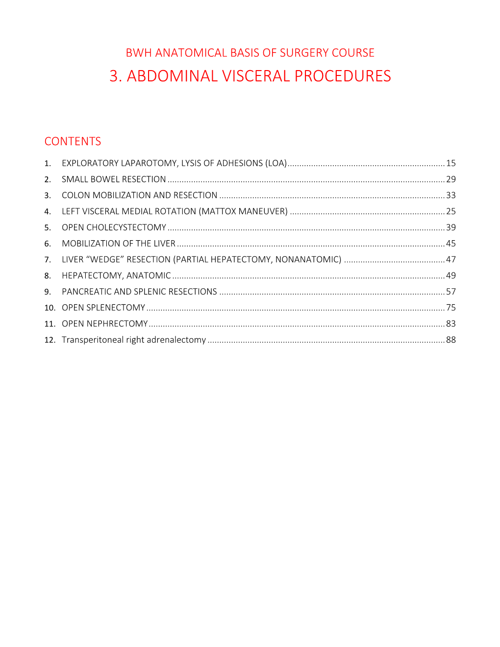 3. Abdominal Visceral Procedures