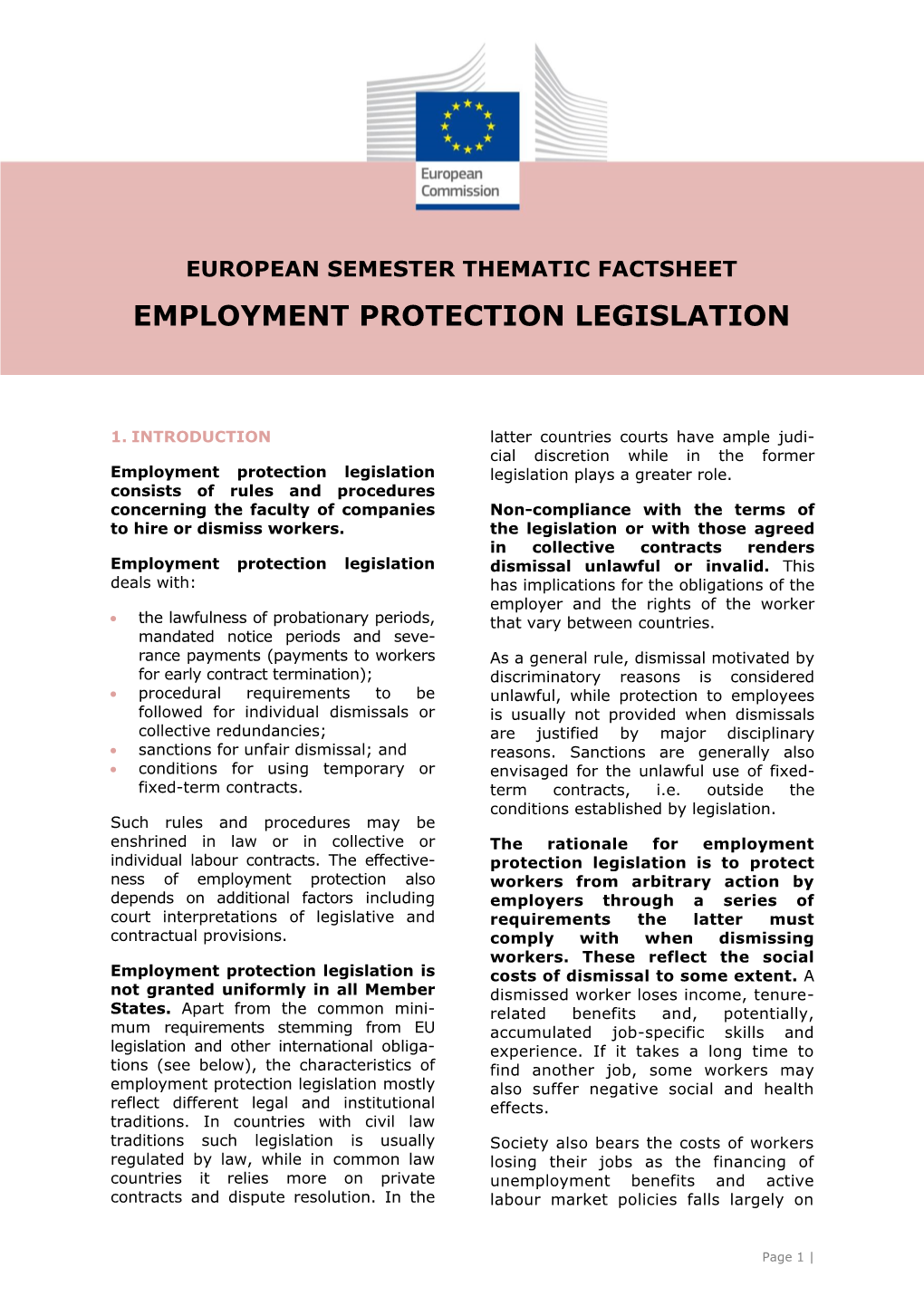 Employment Protection Legislation