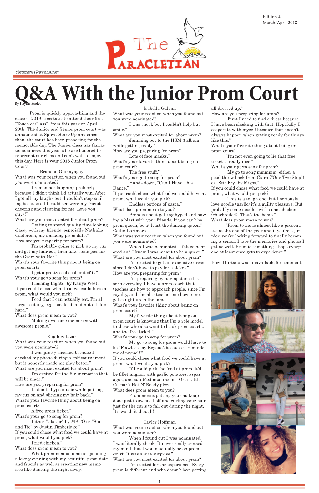 Q&A with the Junior Prom Court