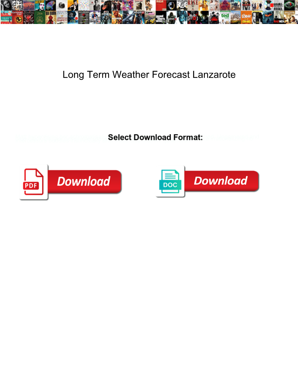 Long Term Weather Forecast Lanzarote