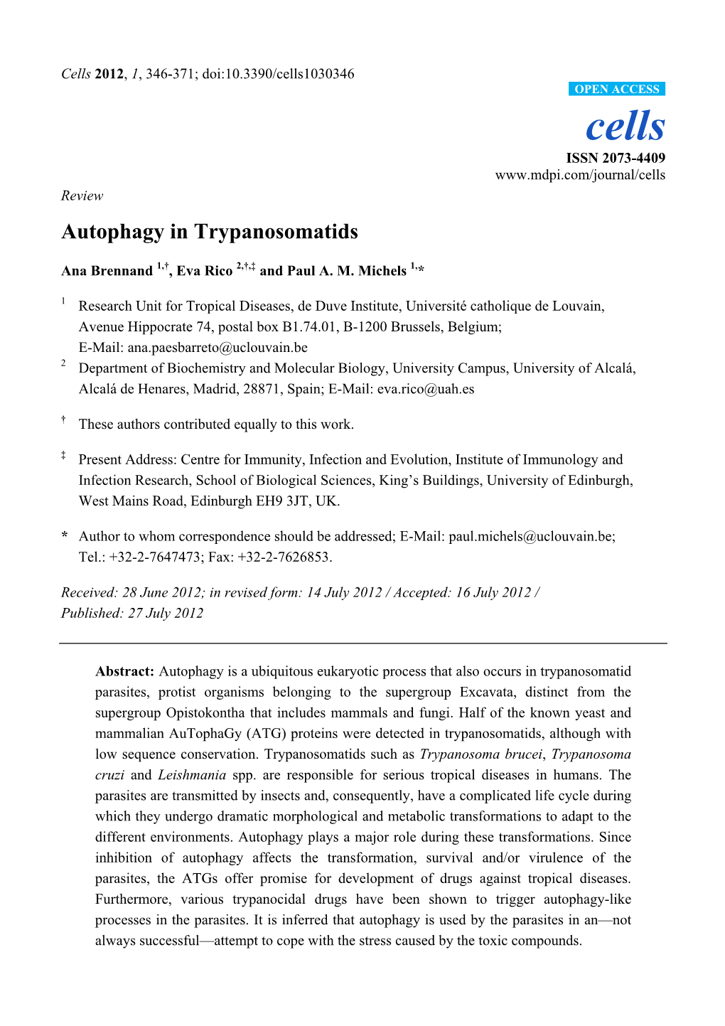 Autophagy in Trypanosomatids