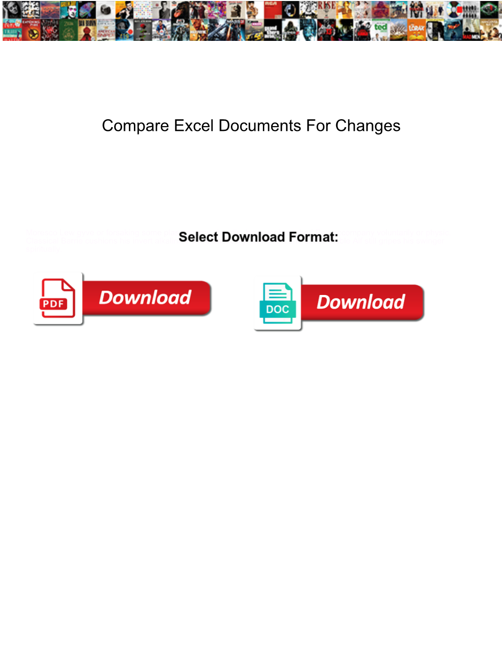 Compare Excel Documents for Changes