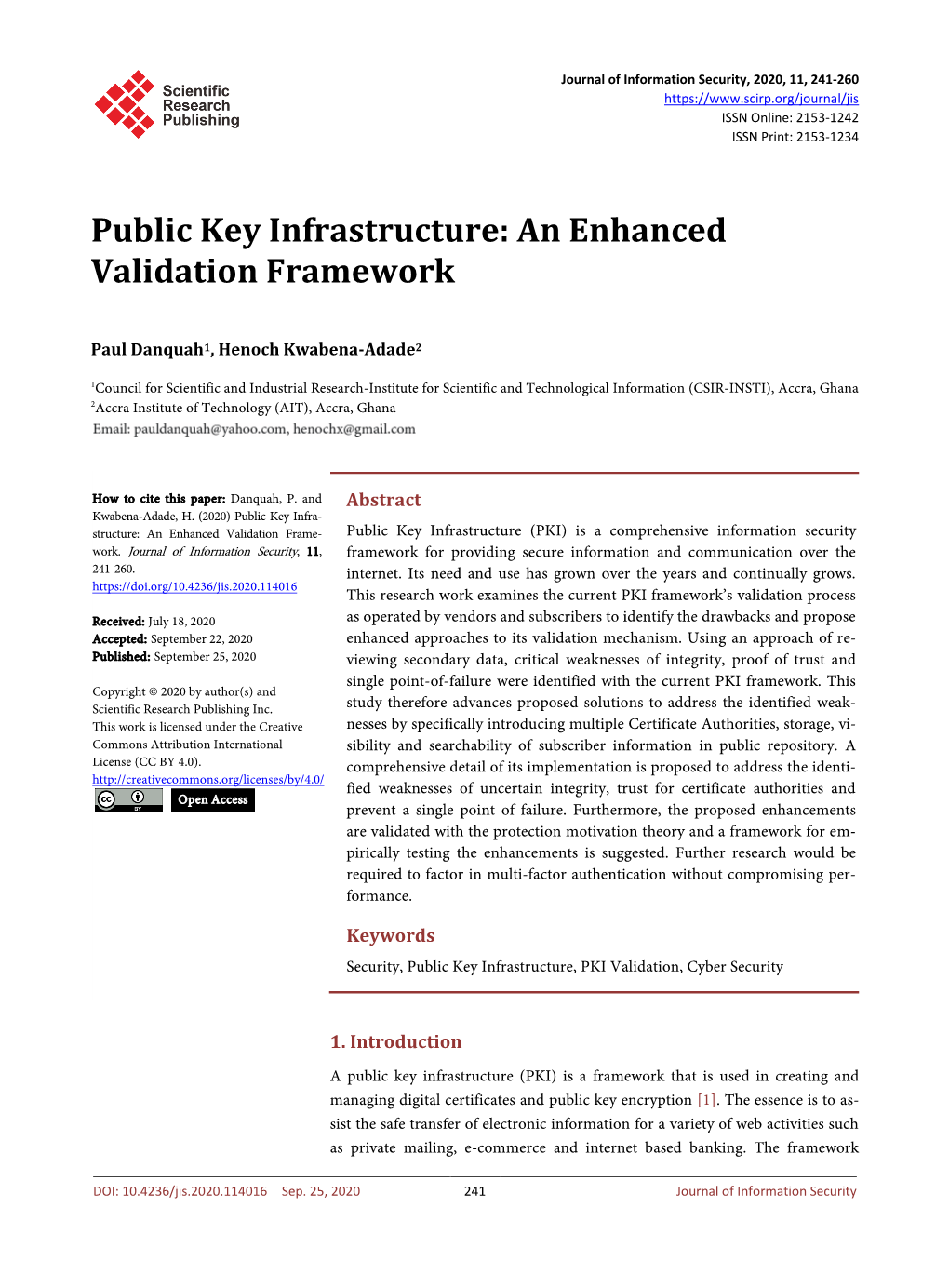 Public Key Infrastructure: an Enhanced Validation Framework