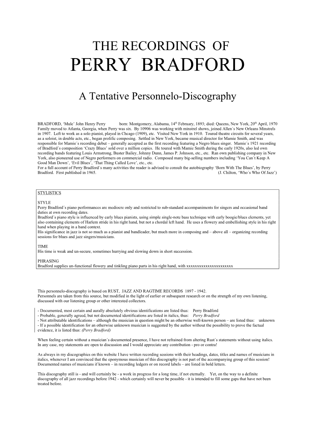 Perry Bradford