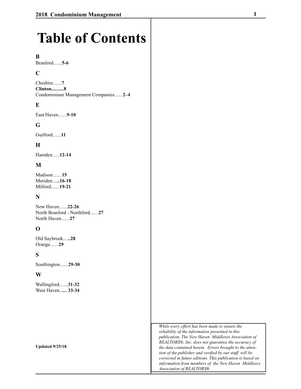 Table of Contents