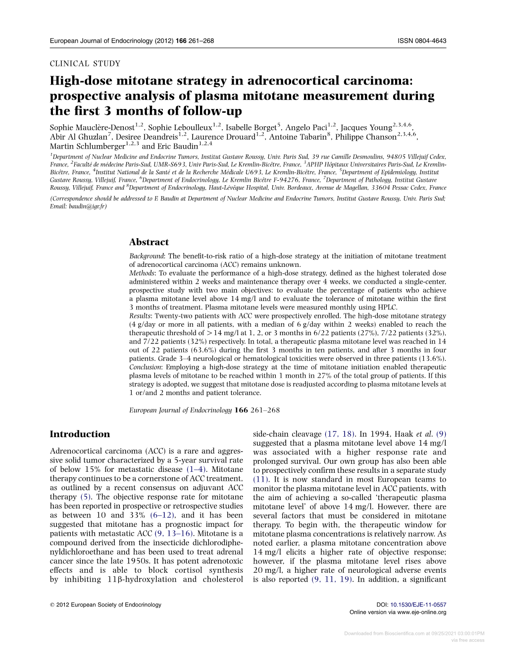 High-Dose Mitotane Strategy in Adrenocortical Carcinoma