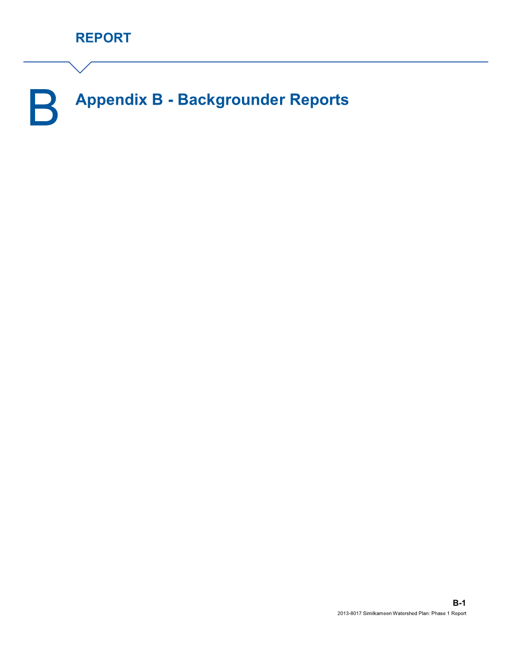 Appendix B - Backgrounder Reports