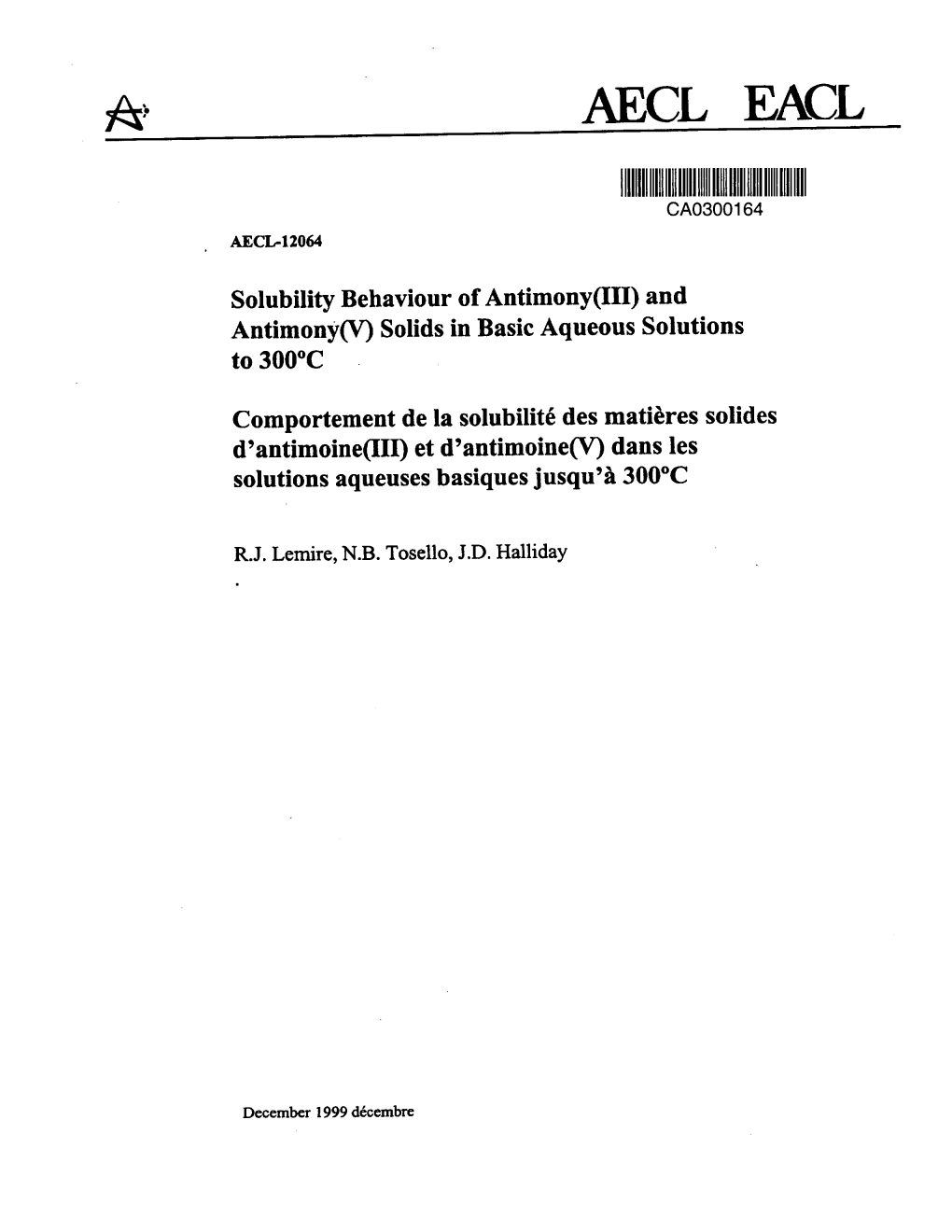 Solubility Behaviour of Antimony(Iii) and Antimony(V) Solids in Basic Aqueous Solutions to 300°C