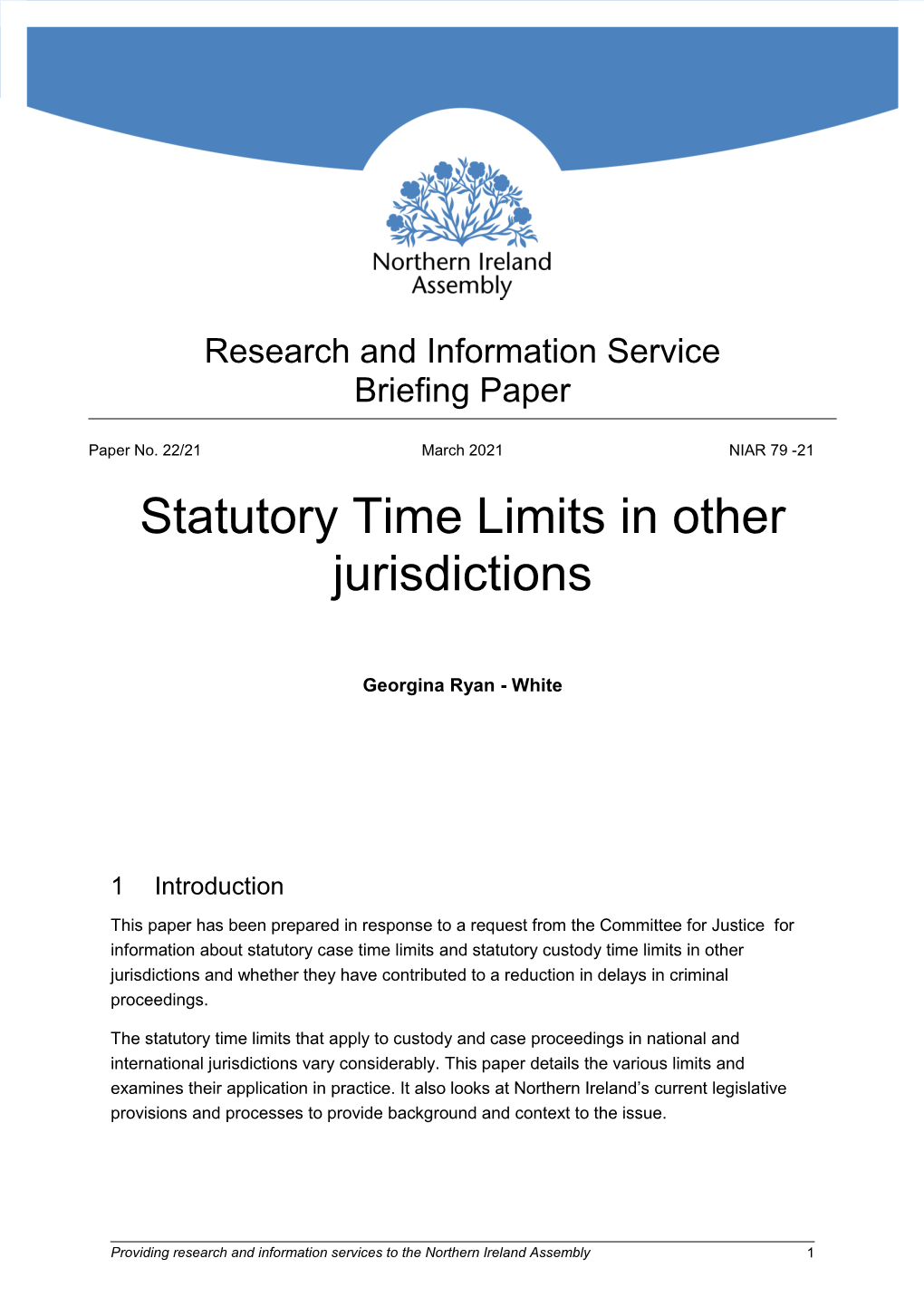 Statutory Time Limits in Other Jurisdictions