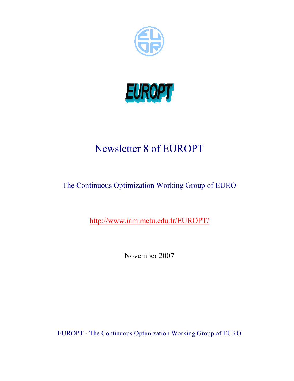 Newsletter of EUROPT
