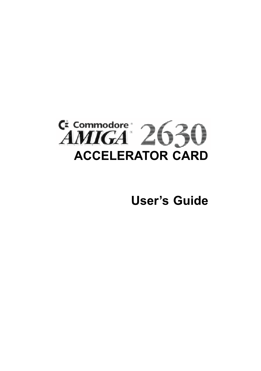 ACCELERATOR CARD User's Guide