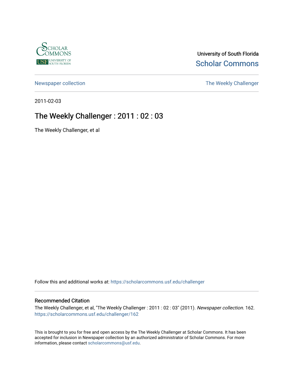 The Weekly Challenger Celebrates E-Digitized Newspaper During