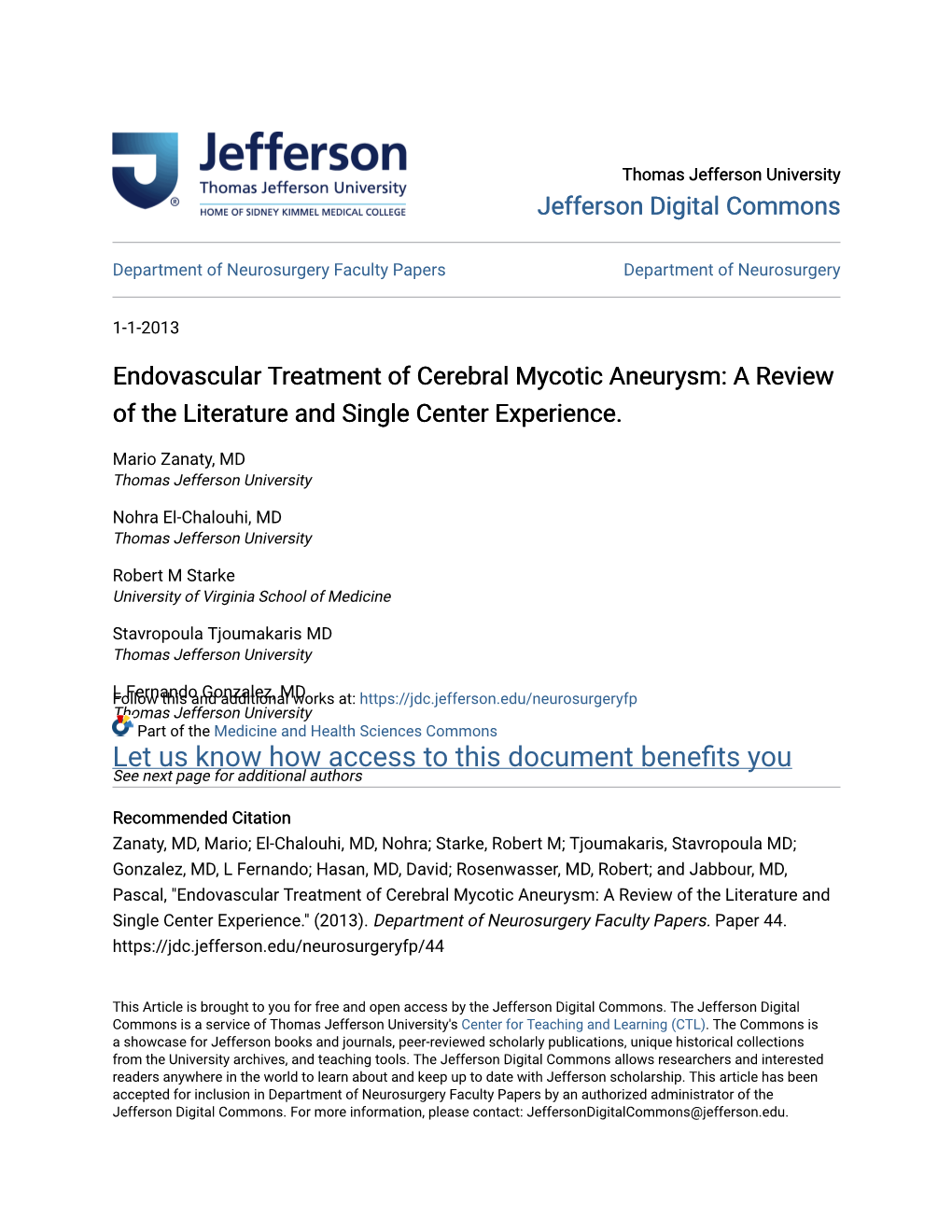 Endovascular Treatment of Cerebral Mycotic Aneurysm: a Review of the Literature and Single Center Experience