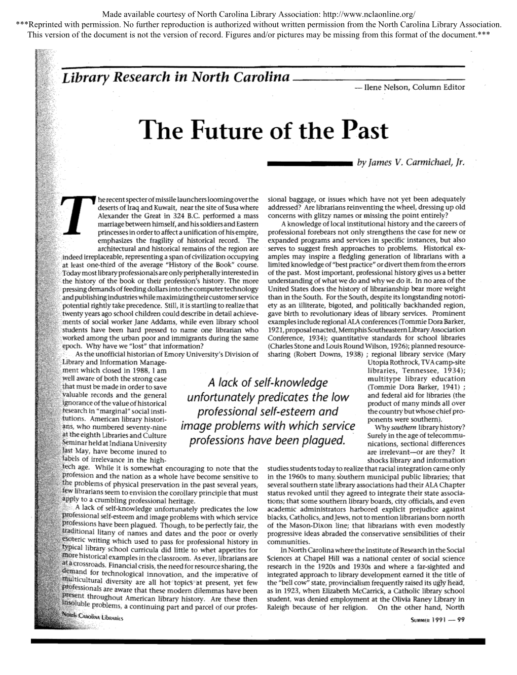 The Future of the Past