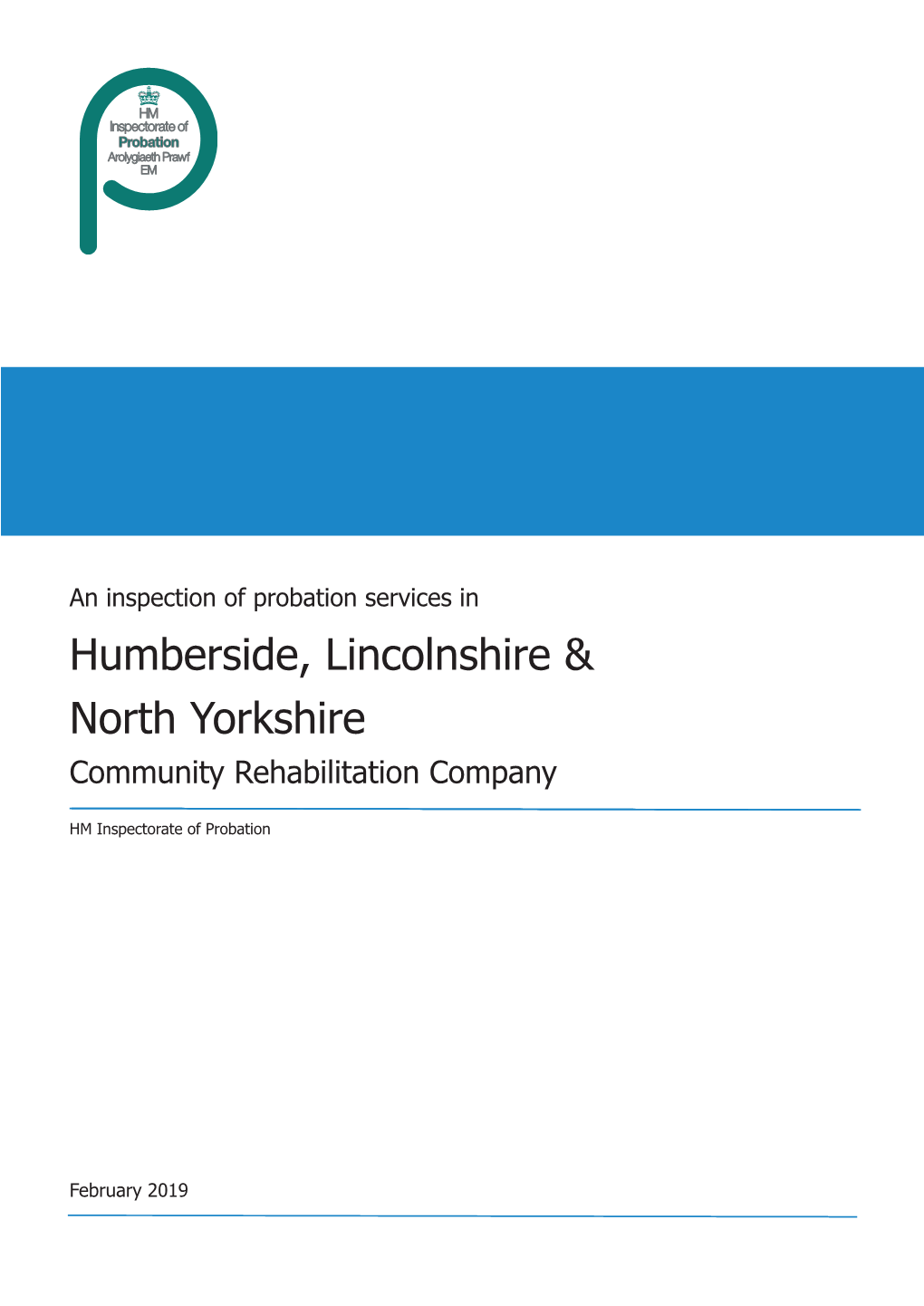 Humberside, Lincolnshire & North Yorkshire CRC Inspection Report