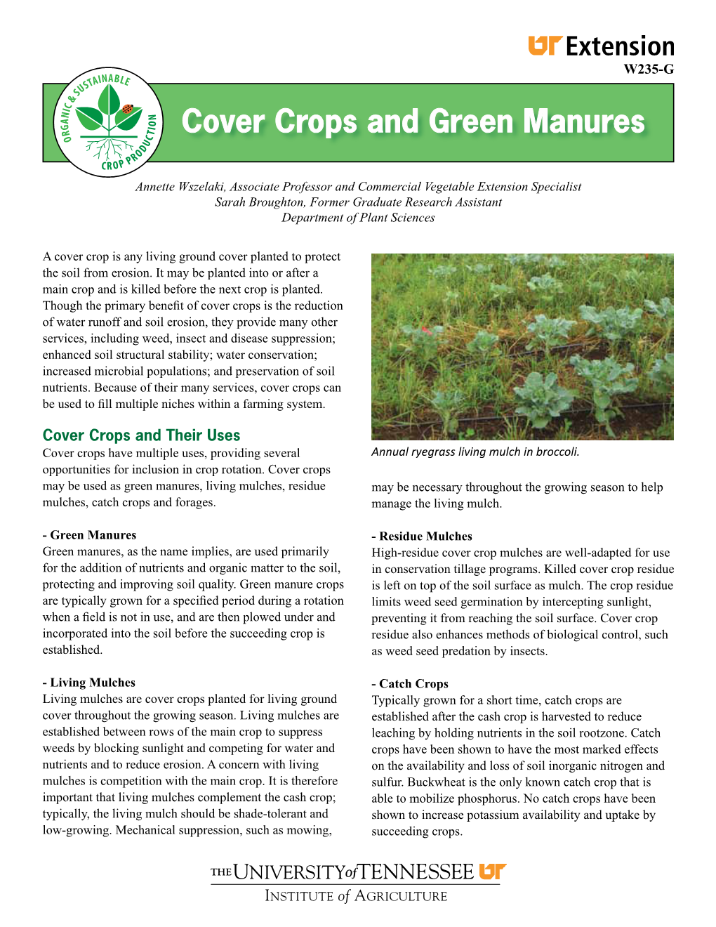 Cover Crops and Green Manures