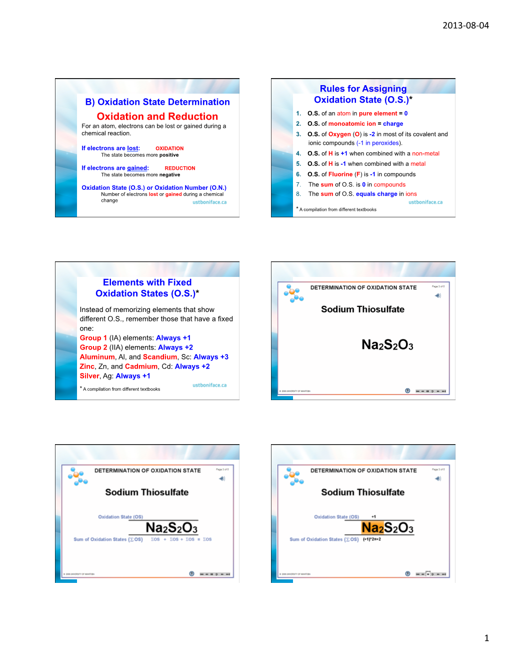 2013-‐08-‐04 1 Oxidation and Reduction