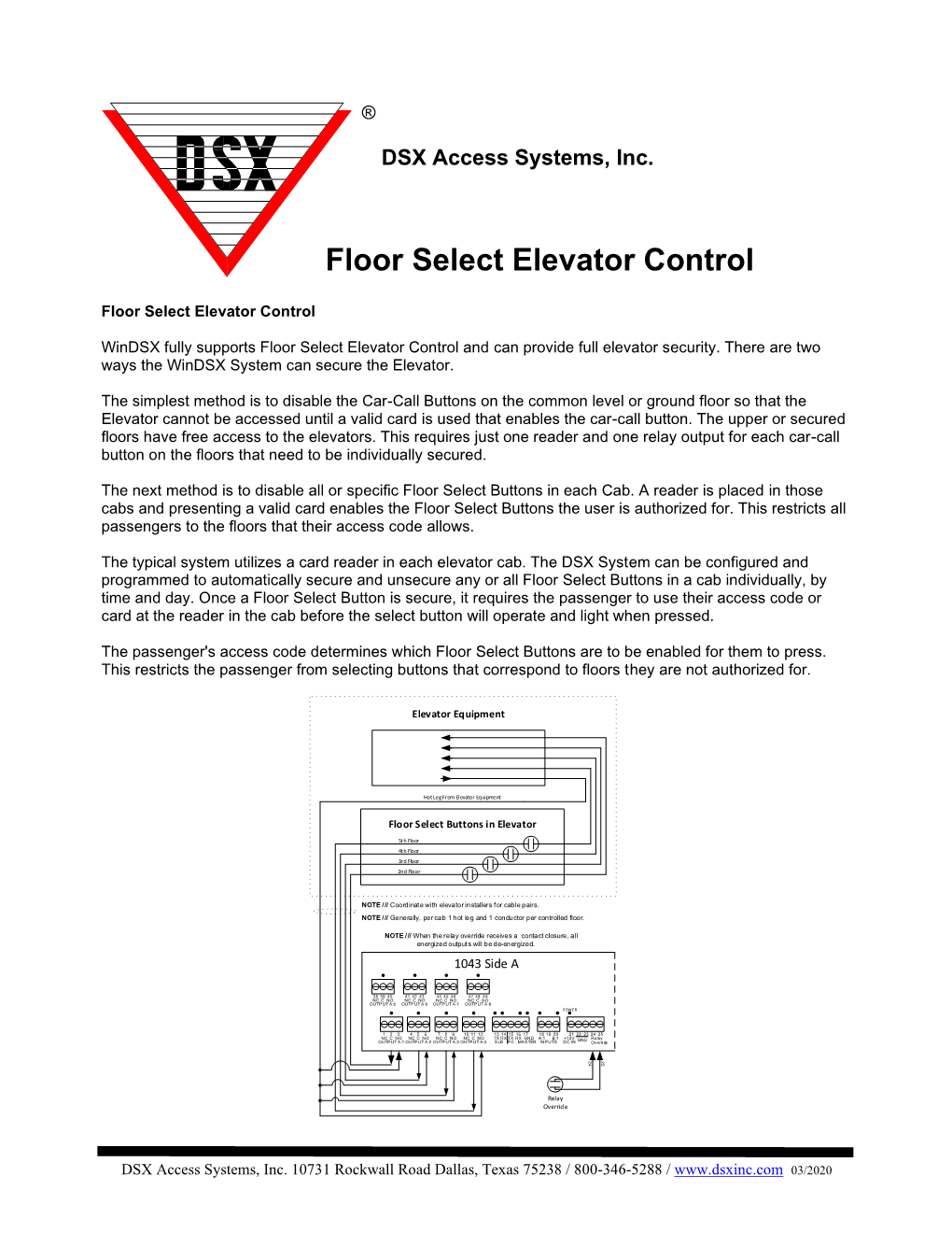 Floor Select Elevator Control