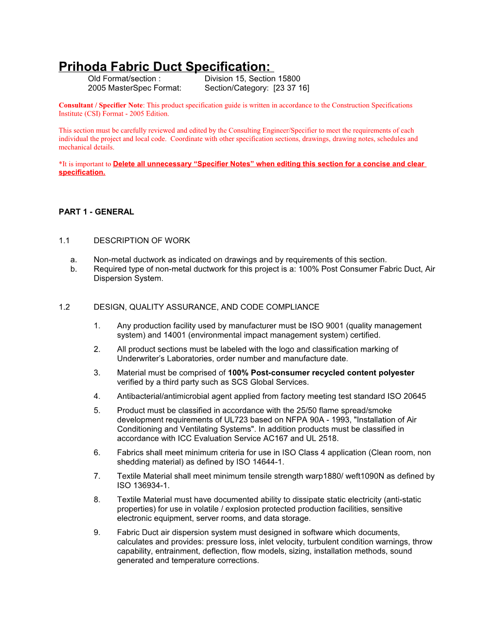 Permeable Material Specification