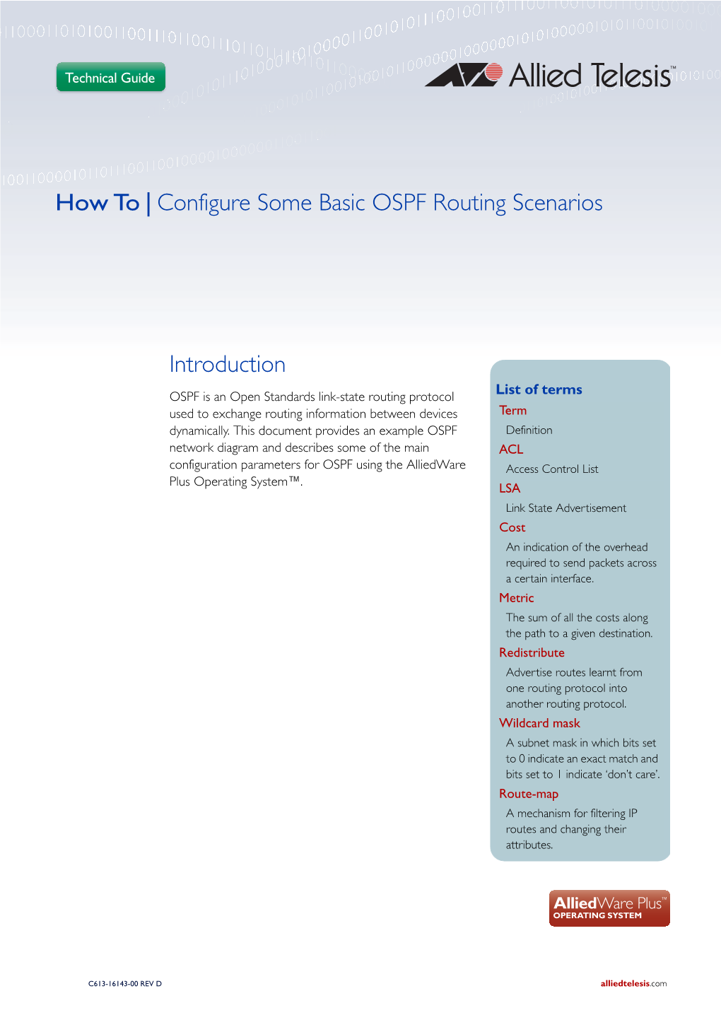 How to Configure Some Basic OSPF Routing Scenarios