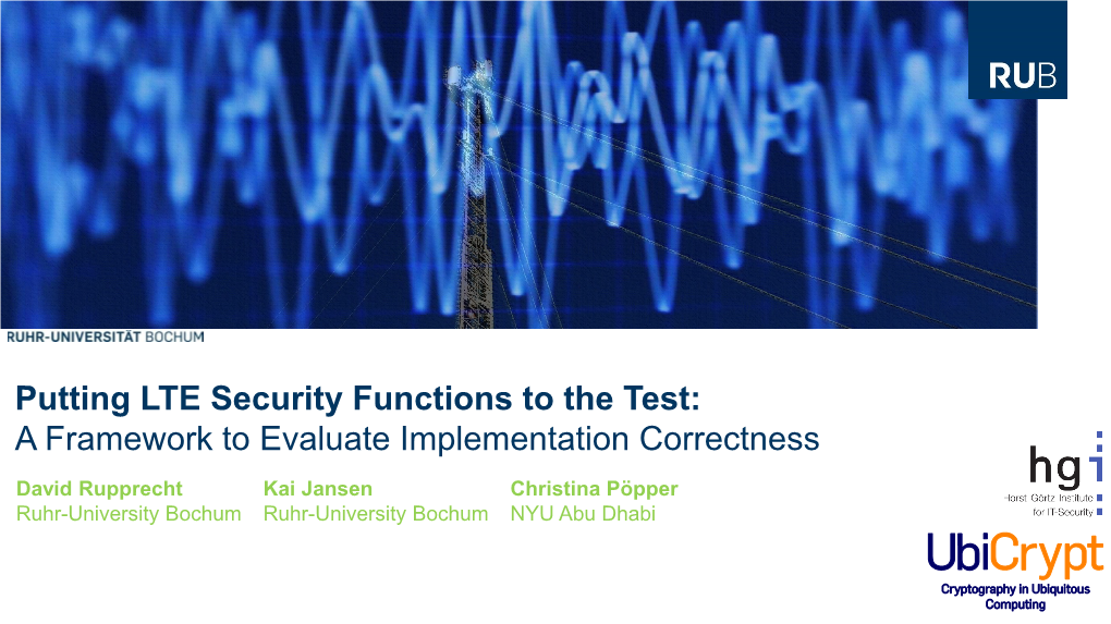 Putting LTE Security Functions to the Test: a Framework to Evaluate Implementation Correctness