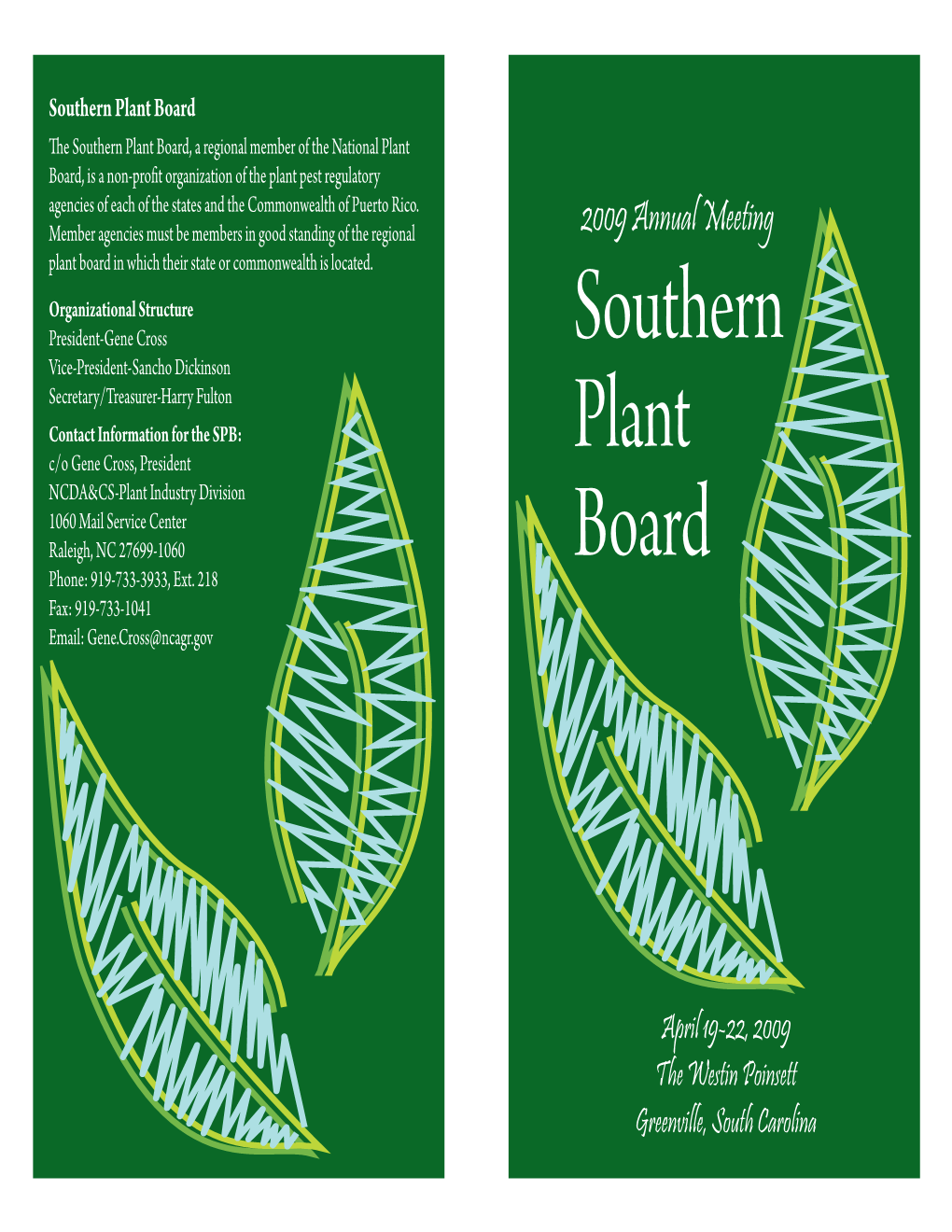 Southern Plant Board 2009 Meeting Agenda.Indd