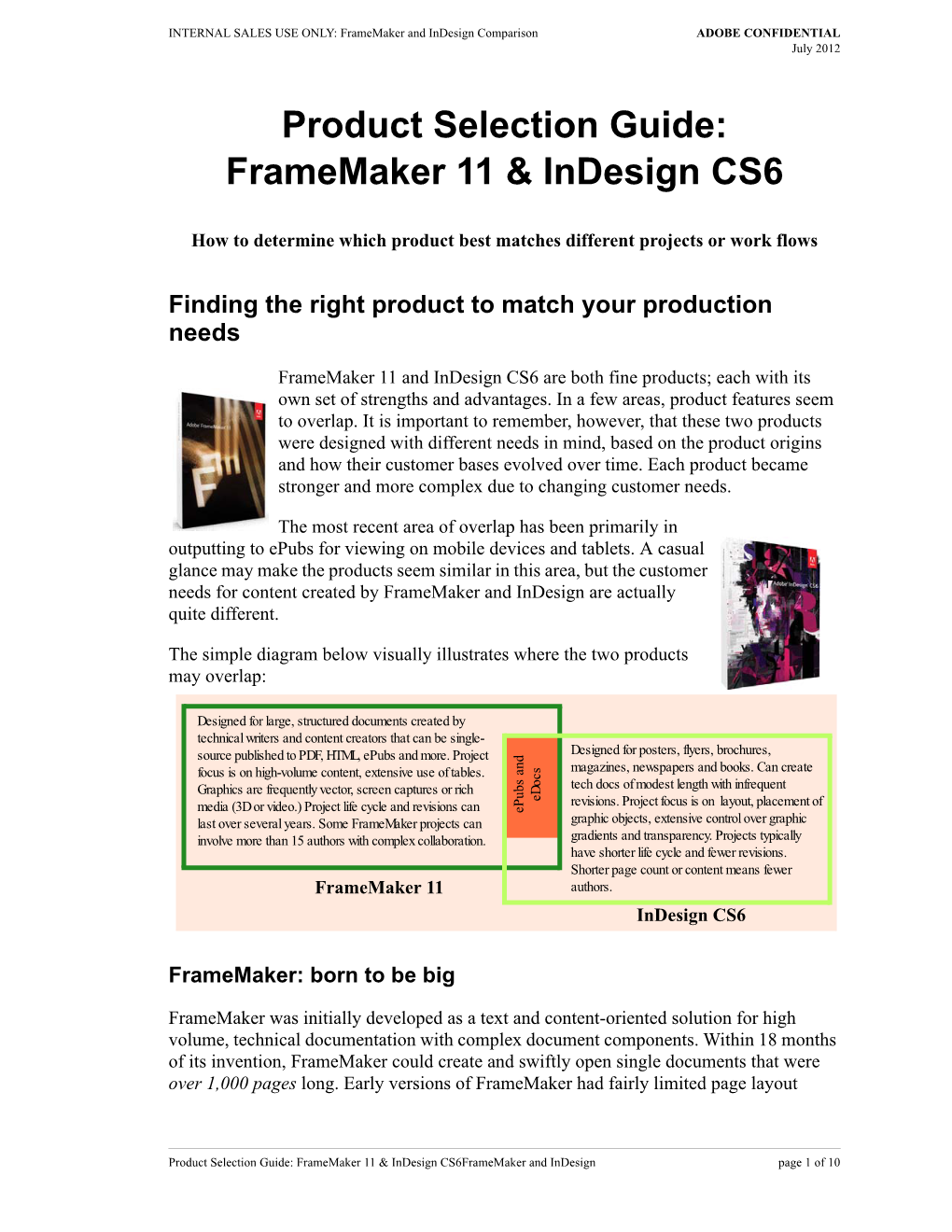 Framemaker 11 & Indesign