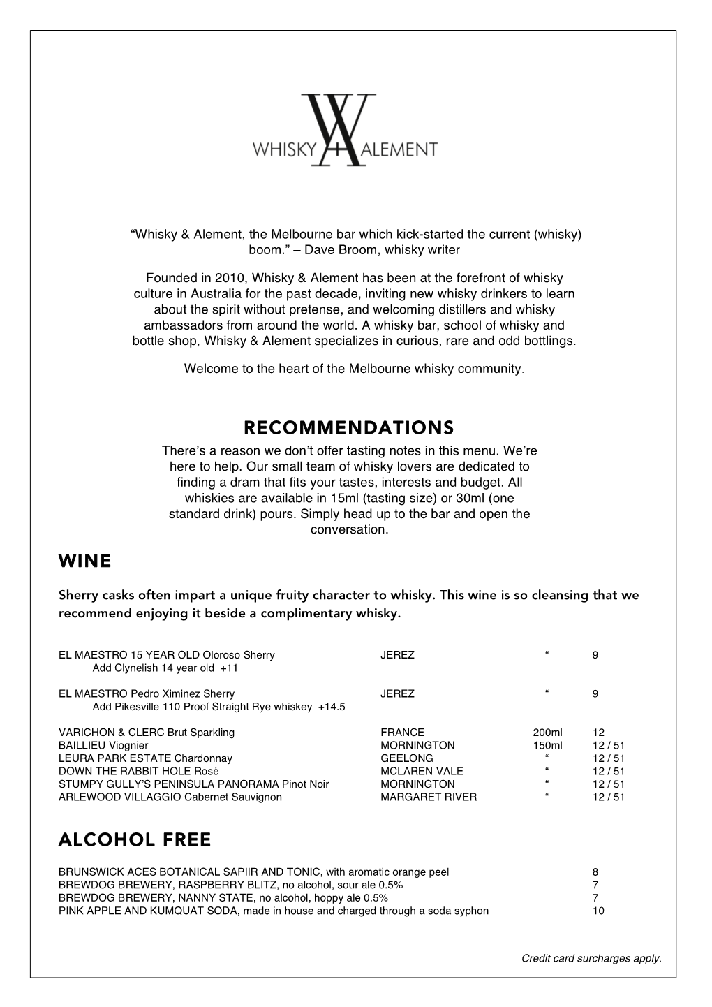 WA Beer, Boilermakers, Wines, Cocktails