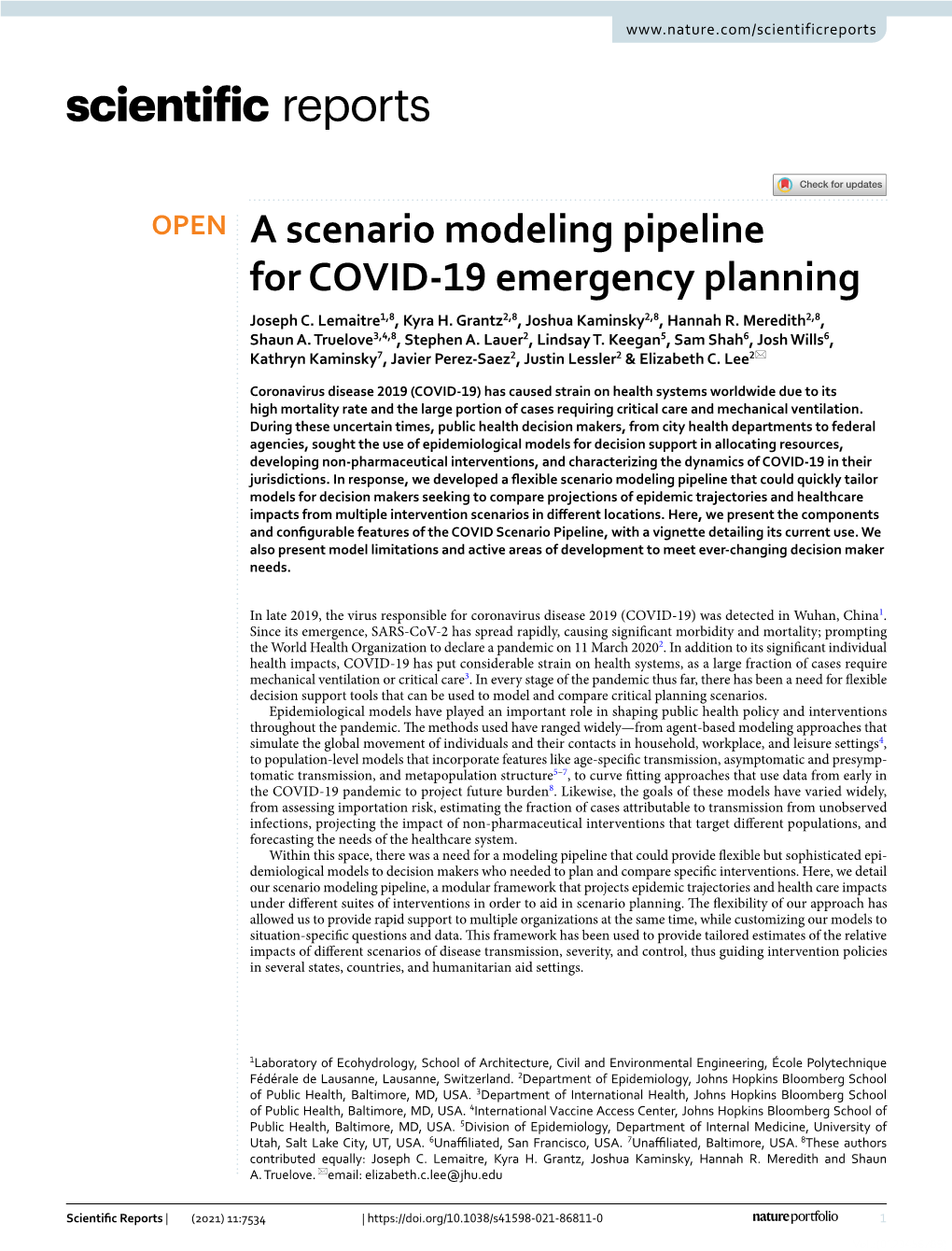 A Scenario Modeling Pipeline for COVID-19 Emergency Planning