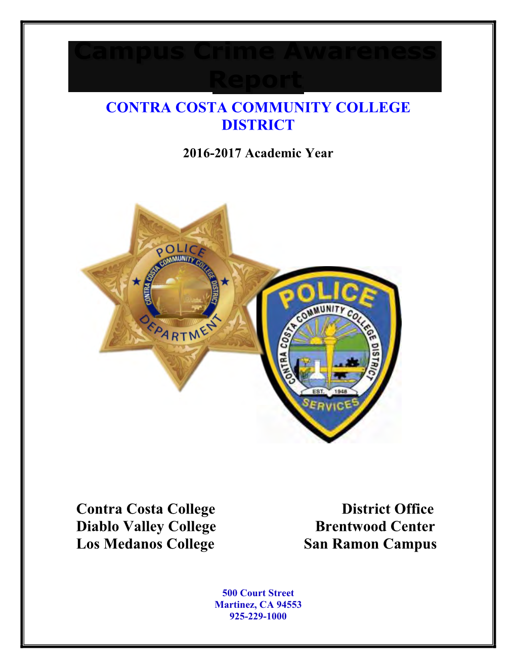 Campus Crime Awareness Report 2016-2017