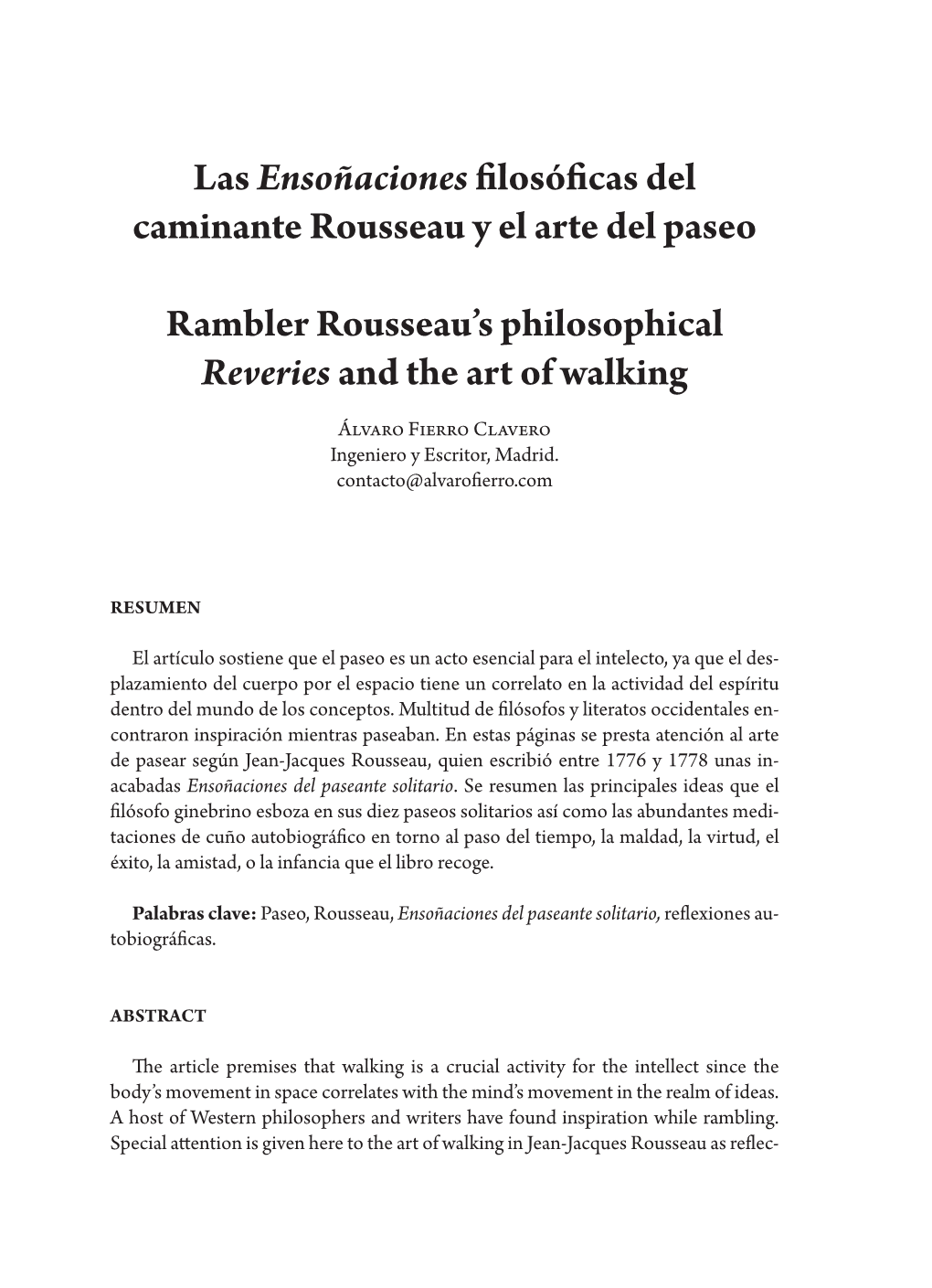 Las Ensoñaciones Filosóficas Del Caminante Rousseau Y El Arte Del Paseo