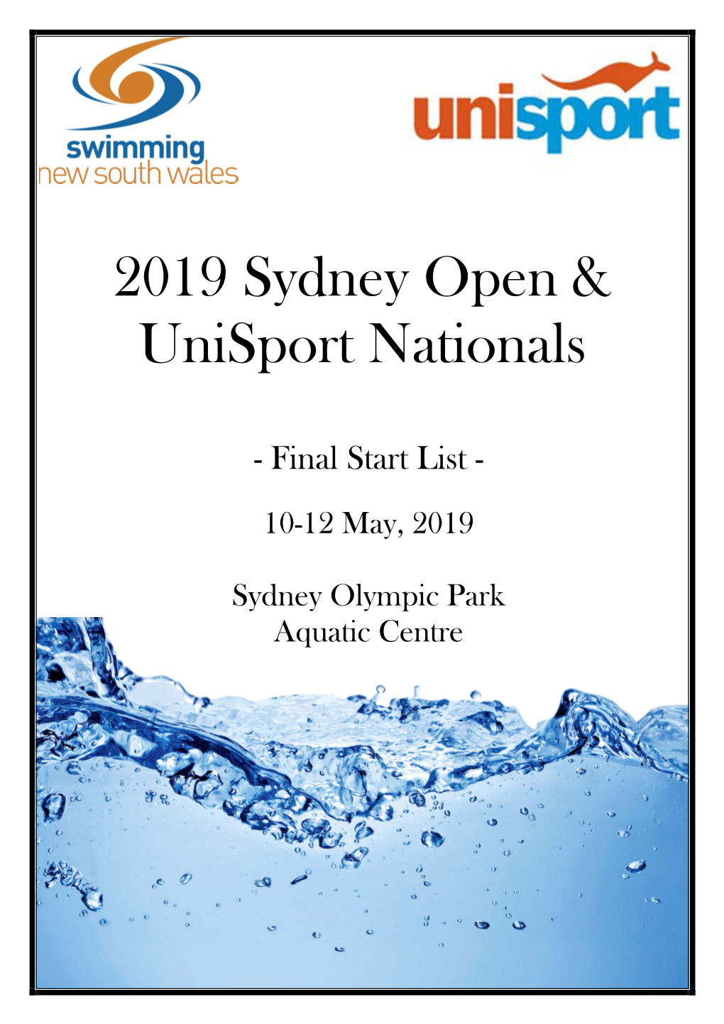 2019 Sydney Open & Unisport Nationals