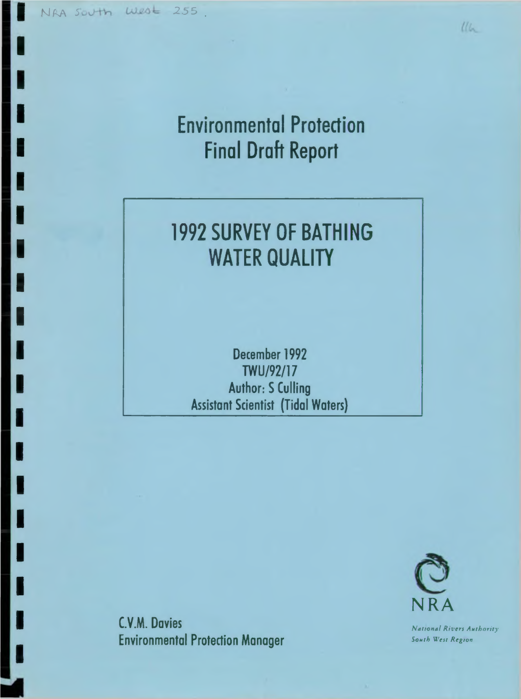 Environmental Protection Final Draft Report 1992 SURVEY OF