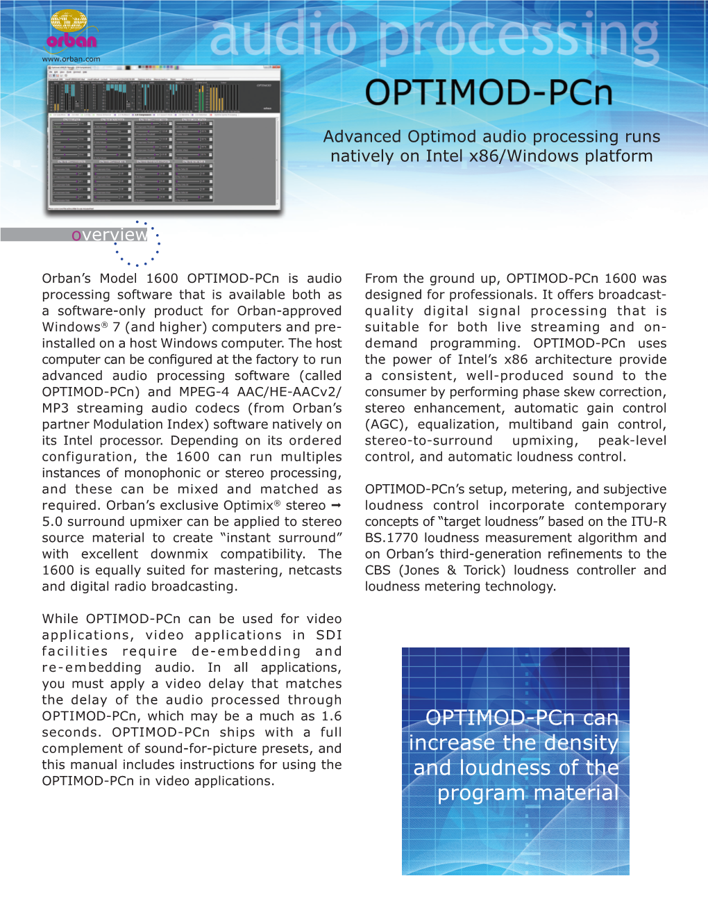 OPTIMOD-Pcn Can Increase the Density and Loudness of the Program Material