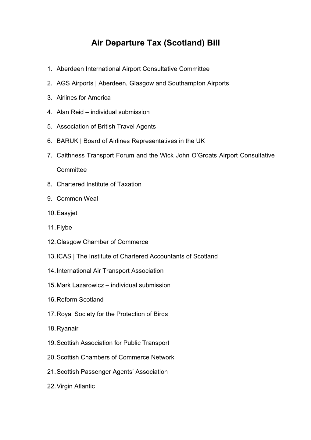 Air Departure Tax (Scotland) Bill