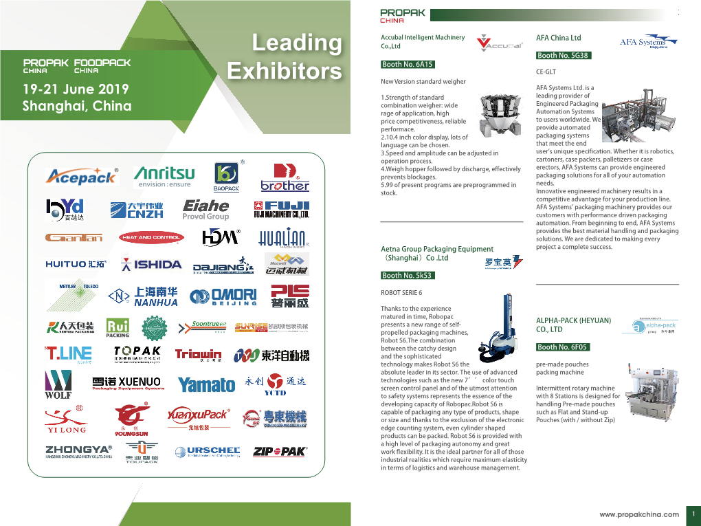 Leading Exhibitors