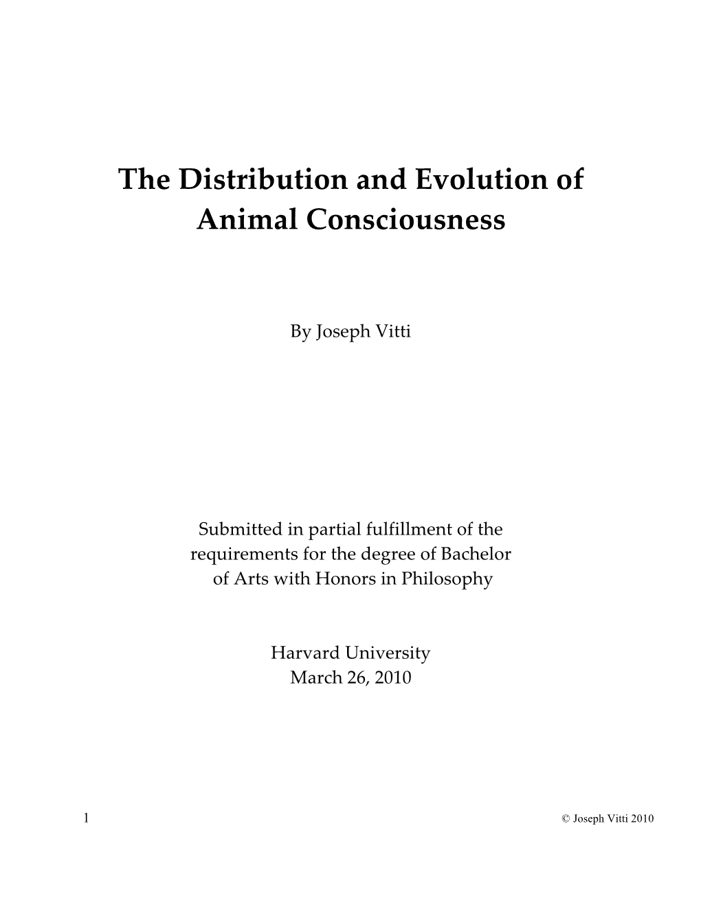 Animal Consciousness