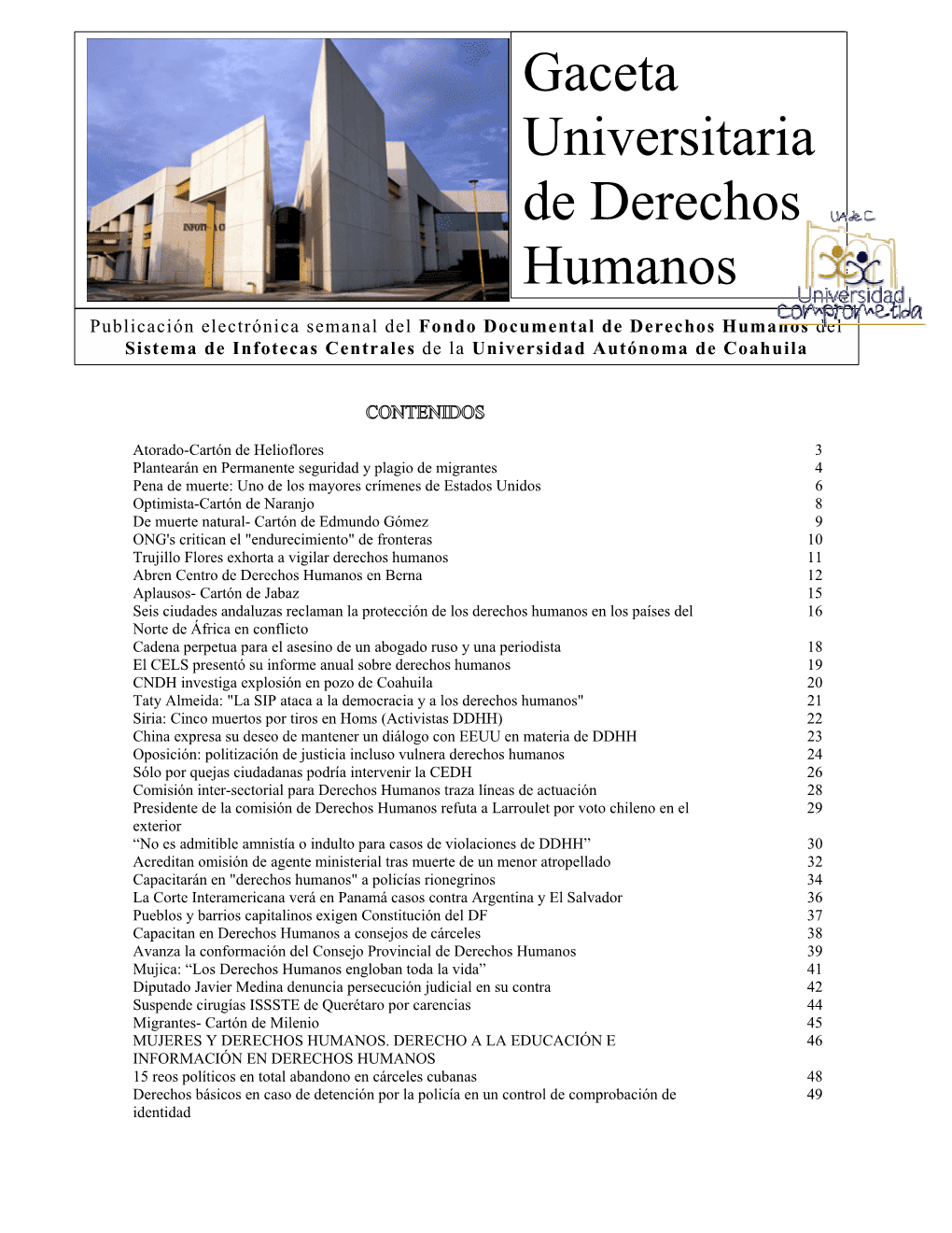 Gaceta Universitaria De Derechos Humanos