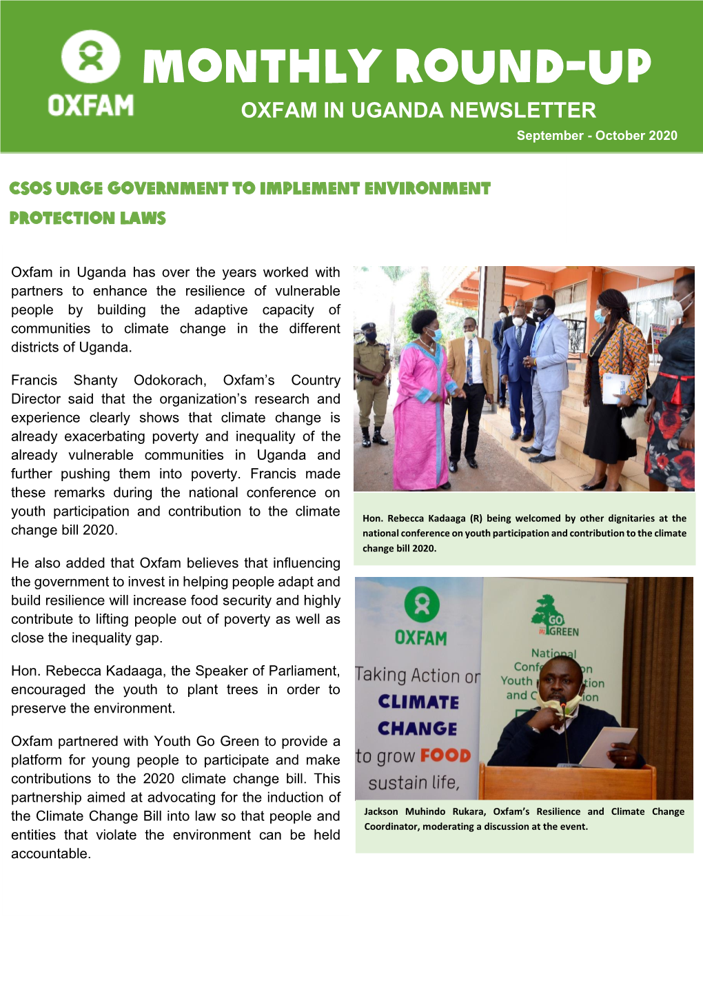 Oxfam in Uganda Newsletter